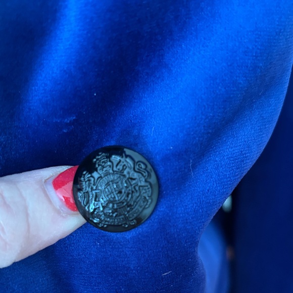 WHBM Blue Velvet Studio Blazer - Picture 3 of 7